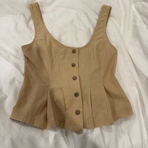 Free People Tan Bustier Tank Top